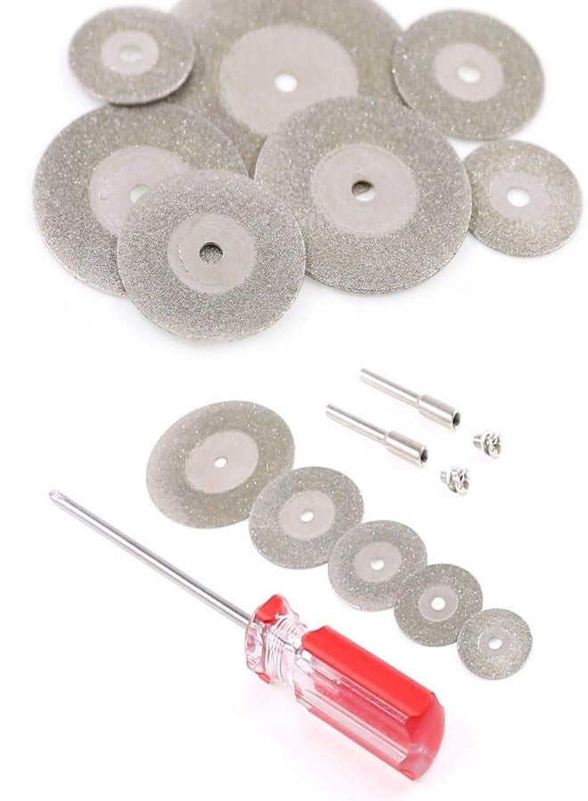 DIY Crafts Pack OF 34 Pcs, Design No # 1, Assorted Sizes Diamond Cutting Wheel Kit, Rotary Tool Cutting Wheels Sets with 2Pcs Mandrel and 1 Screwdri (Pack OF 34 Pcs, Design No # 1) - Image 2
